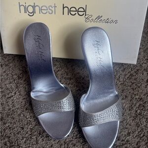 Highest Heel Collection Silver Women's Heels